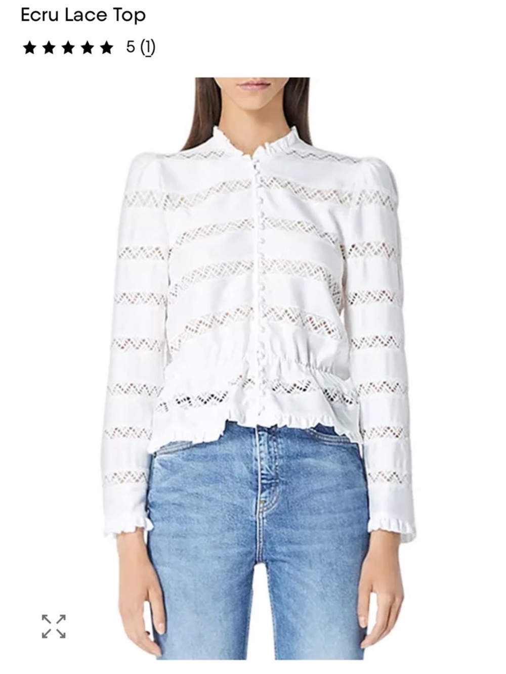 Kooples White Lace Button-Front Women's Top